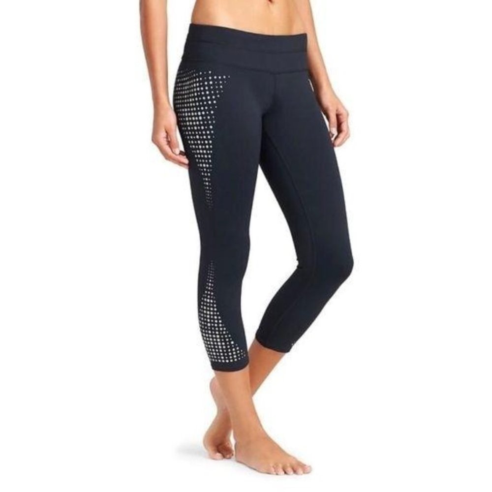 Athleta Gel Dot Sonar Capri Navy XXS